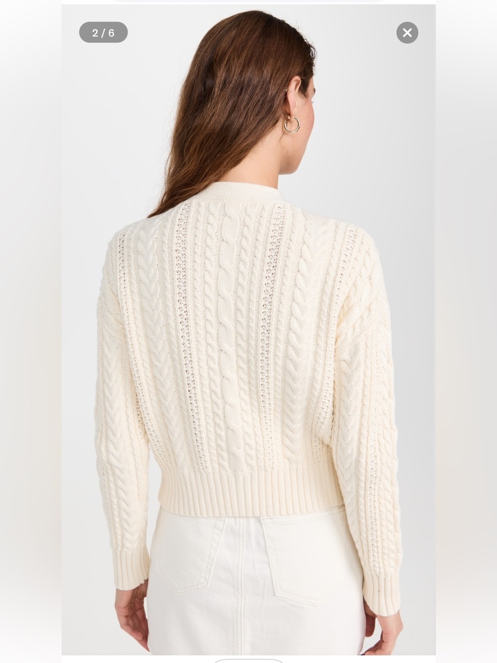 ALEX MILL CABLE KNIT NICO CHUNKY CARDIGAN IVORY SIZE SMALL - Picture 2 of 13